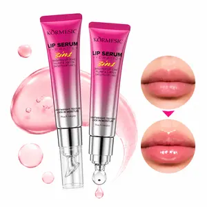 KÖRMESIC 3-in-1 Hydrating Lip Serum, Non-Sticky High-Shine Peach Jam Lip Gloss, Cooling Metal Roller Applicator, Peach Scent Moisturizing Lip Care for Soft Fuller-Looking Lips, Perfect Pout, Wedding Makeup, Lightweight, Cosmetic