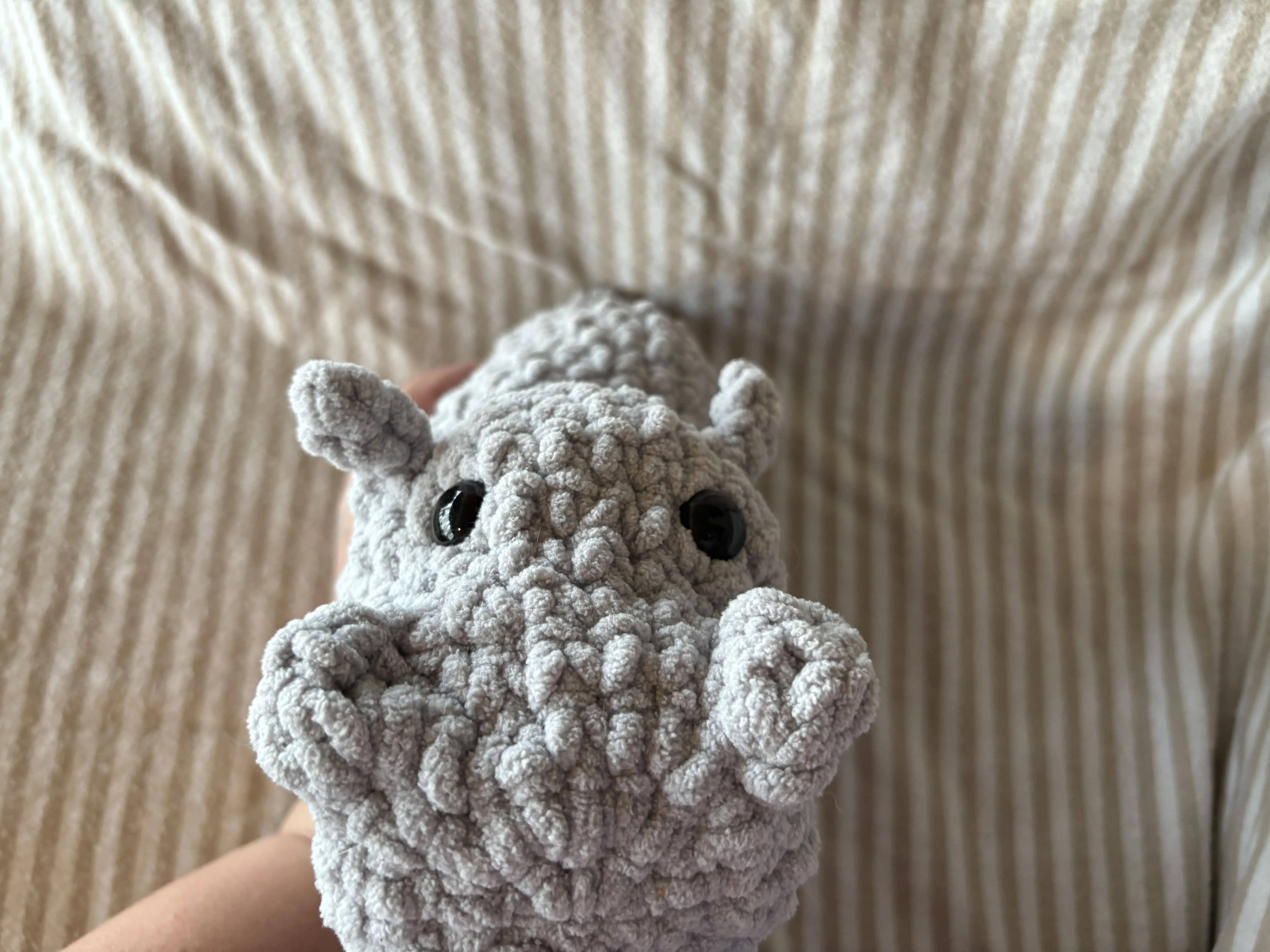 Hippo Crocheted Handmade Plush hippo Soft and Cuddly, Perfect for decorating