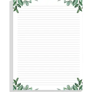 Letter Size Unpunched Ruled Lined Filler Paper, 100Sheets/200Pages 100gsm 8.5'' x 11'' Loose-Leaf Line Paper
