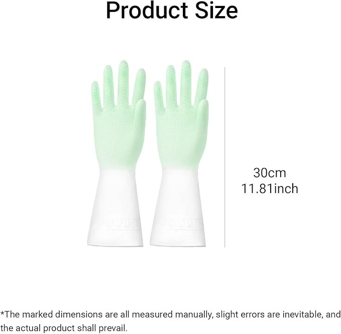 3 pairs Long Cuff Cleaning Gloves Waterproof Reusable Household Gloves Anti Slip Grip for Kitchen Dishwashing Bathroom Garden Tasks