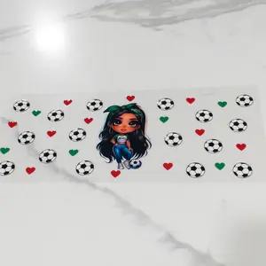 SOCCER Girl Exercise Sports mexico hispanic  UVDTF 16oz cup wrap