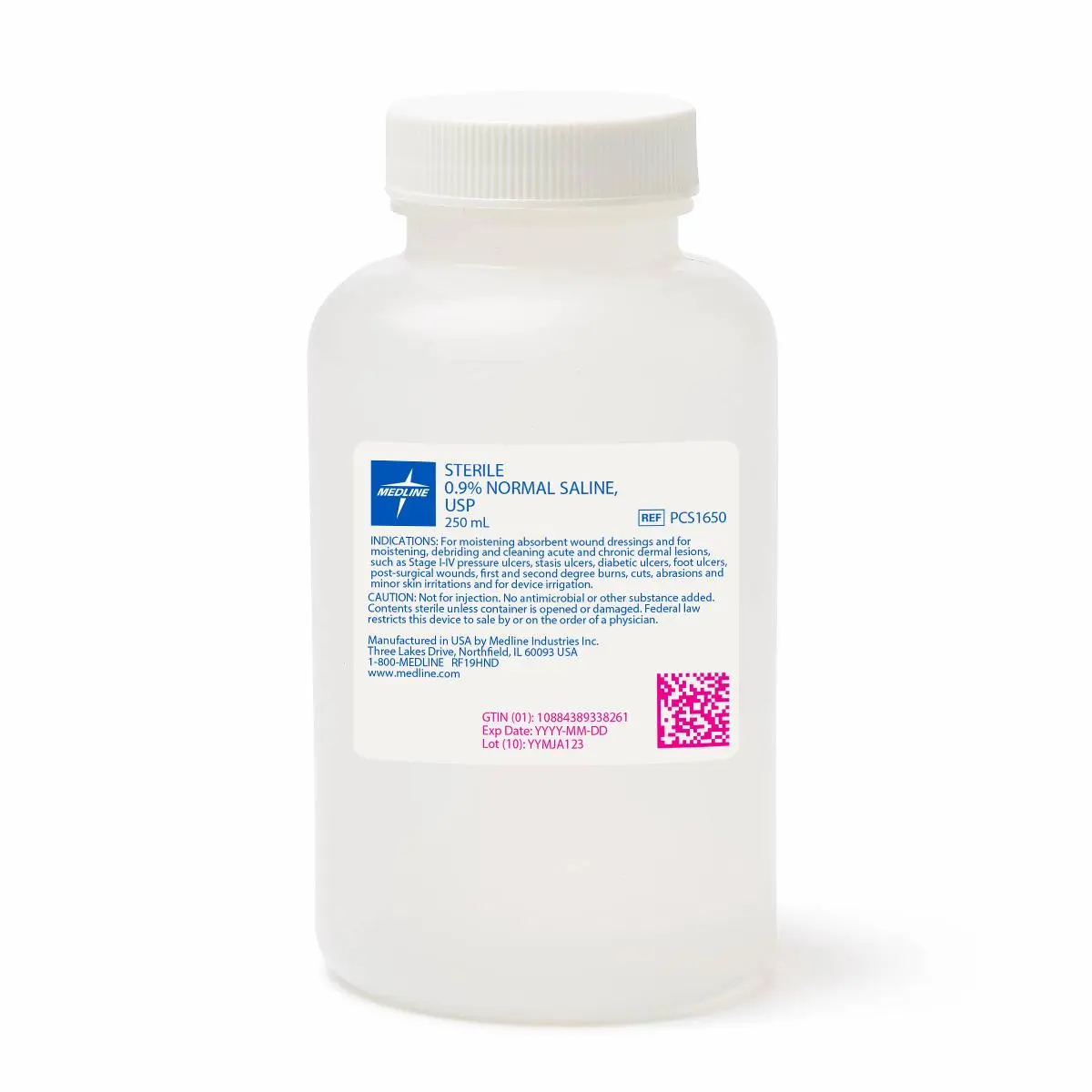 Sodium Chloride Irrigation 0.9% – 250 mL Pour Bottle