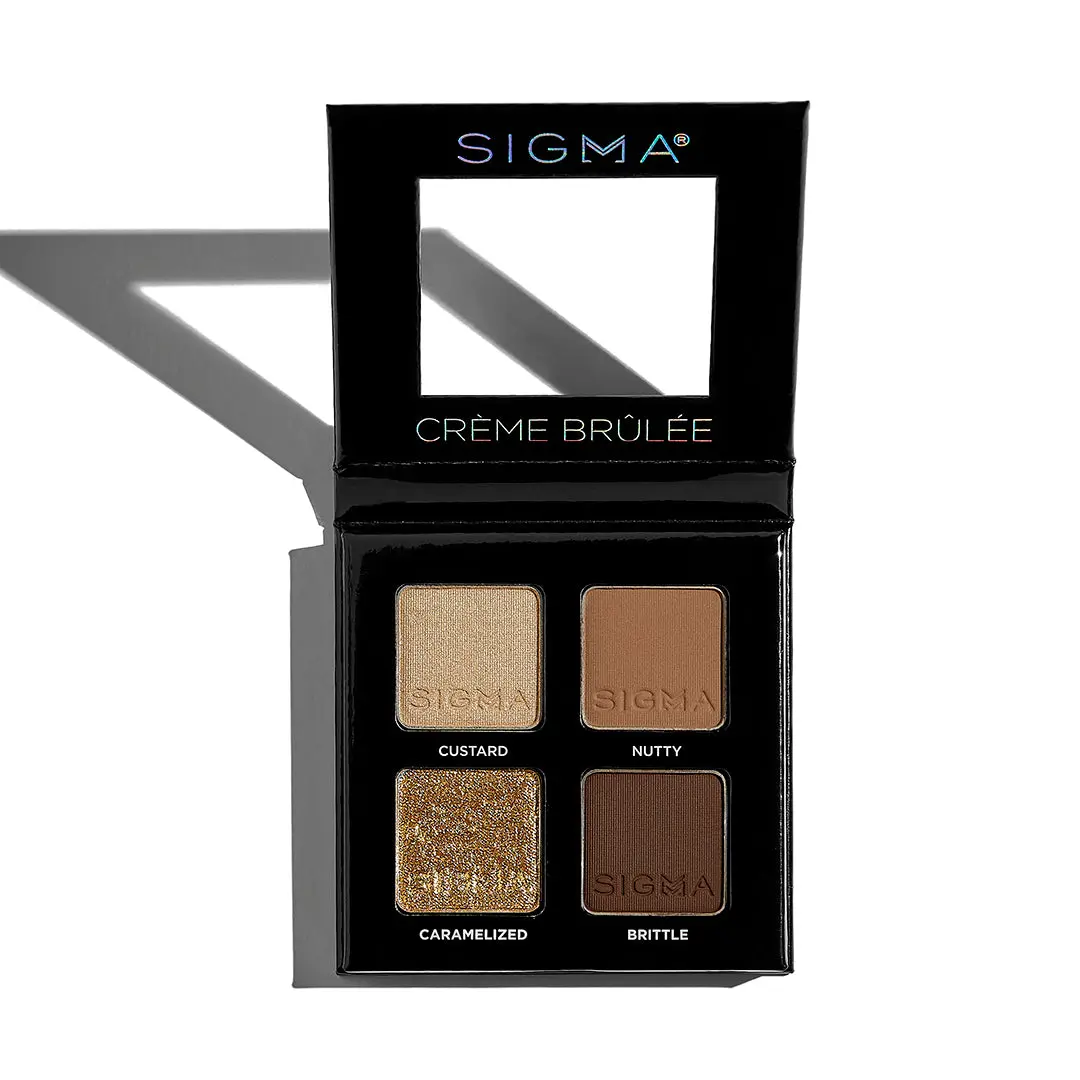 Sigma Beauty Crème Brûlée Eyeshadow Quad | Four Deliciously Pigmented Shades for Versatile Eye Looks | Smooth, Blendable Formula