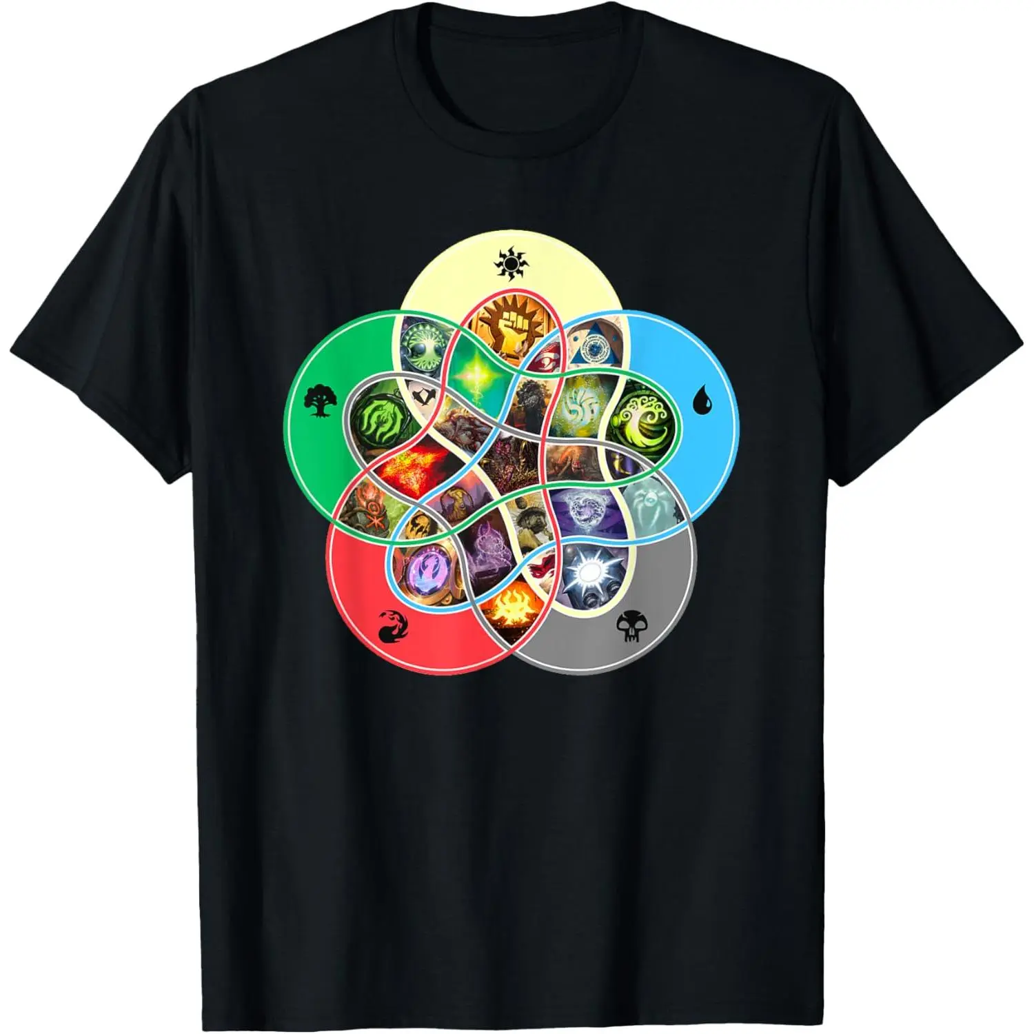 Menswear 100% Cotton Soft Natural Short-Sleeve Magic Guild Graphic T-Shirt, Casual Sports Streetwear Top for Summer Daily Wear, Shortsleeve, Fabric, Fashion