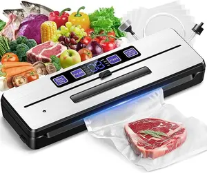 Electric Automatic  portable Vacuum Sealer Machine for Food Preservation Freshness Storage Sealing with External Sliding Blade one-touch operation