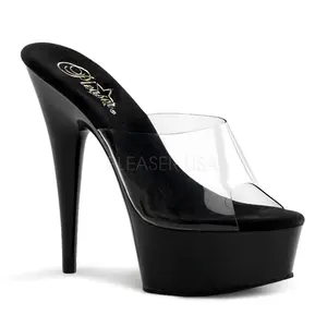 6 Inch Heel DELIGHT-601 Clear-Black