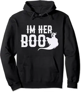 I'm her boo Halloween matching couples his and her men pjs Pullover Hoodie - 73B09GMMRFZZ