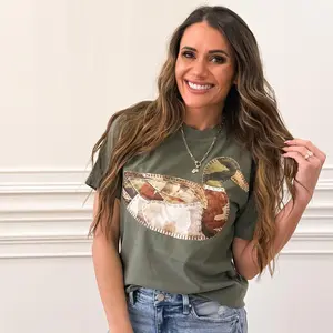 Light Camo Mallard Duck FAUX Patchwork DTF Print, Hunting Faux Applique, Southern Vintage Sweatshirt (NOT Real Fabric Patches) (Website)