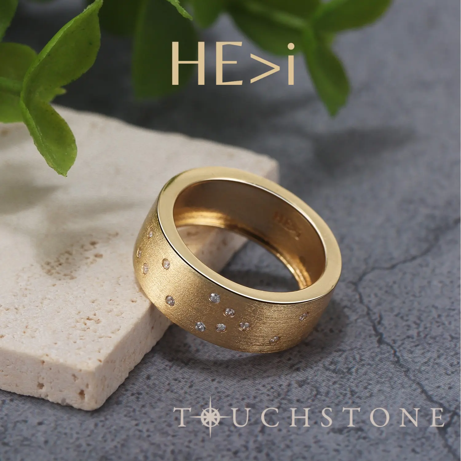 Touchstone HE>i Band Ring Brushed Gold
