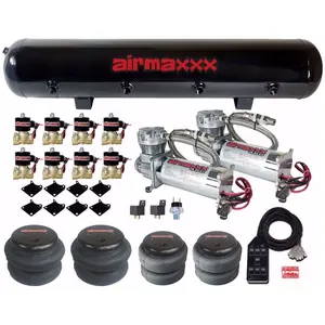 airmaxxx Air Ride Suspension Bundle – Dual 480 Compressors, 1/2" Valves, 2500/2600 Air Bags