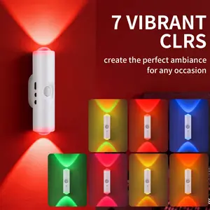 【3/4Pcs RGB Smart Sensor Wall Light】7Colors USB Rechargeable Motion Sensor Night Light with Dimmable LED Ambient Lighting, Auto On/Off, Play, Modern Magnetic Mounting Wall Lamp for Living Rooms, Bedroom, Hallway, Stairs, Bars And Date Nights
