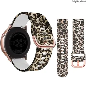 Leopard Print Silicone Watch Band, 18/20/22mm Stylish Accessories for Samsung Galaxy Watch 7/6/5/4/FE, Huawei GT2/3