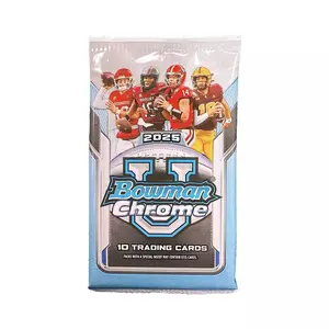 2025 Bowman Chrome U: Single Pack from Mega Box, Officially Licensed Collegiate Football Trading Cards