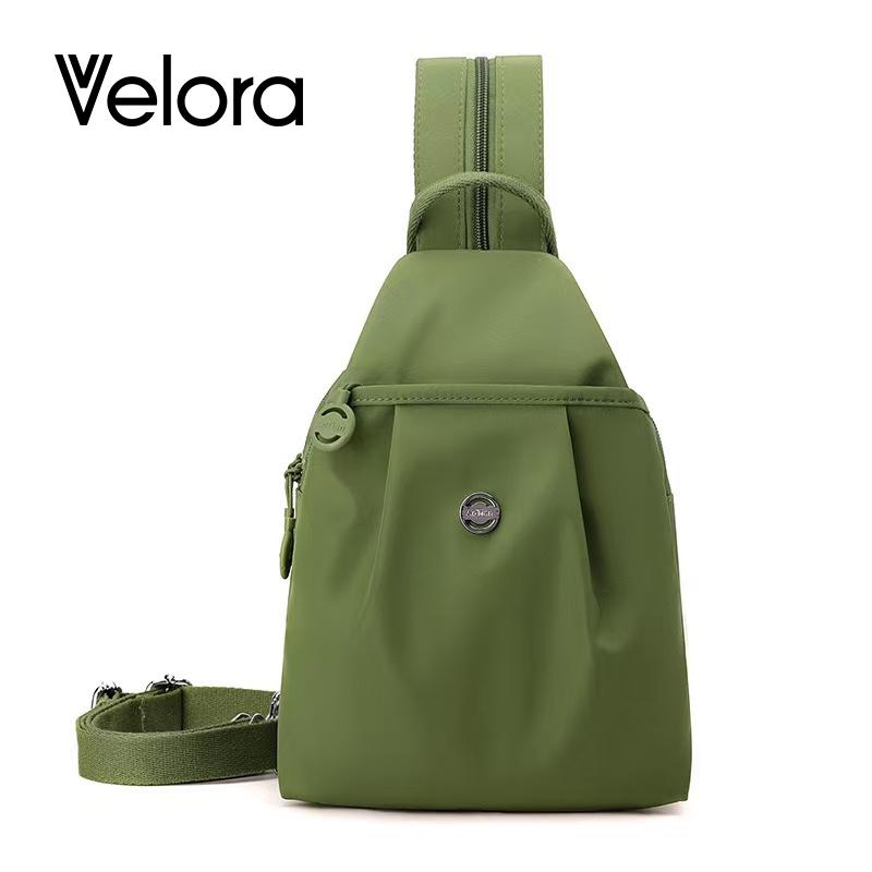 Velora Fashion Oxford Cloth Casual Backpack Messenger Bag Chest Bag with Side Pouch Adjustable Strap Zipper Pocket Inner Patch Pocket 30x21x14cm