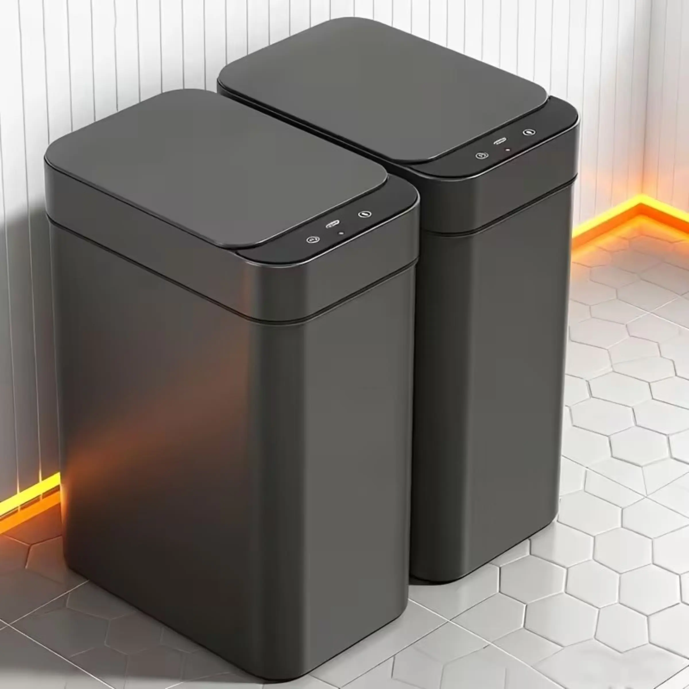 Smart Trash Bin for Home, Kitchen, Office, Bathroom, Outdoor, Motion Sensor, Touchless, Slim Design, Low Voltage, Battery Operated,(Uses AA batteries, batteries not included, need to purchase batteries separately), Smart Trash Can, Smart Waste Bin