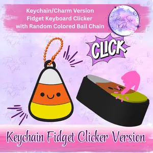 3D Printed Candy Corn Fidget Clicker, Durable Handmade Gift with Kailh Keyboard Keys - Keychain or Desk Toy, Custom Size Available