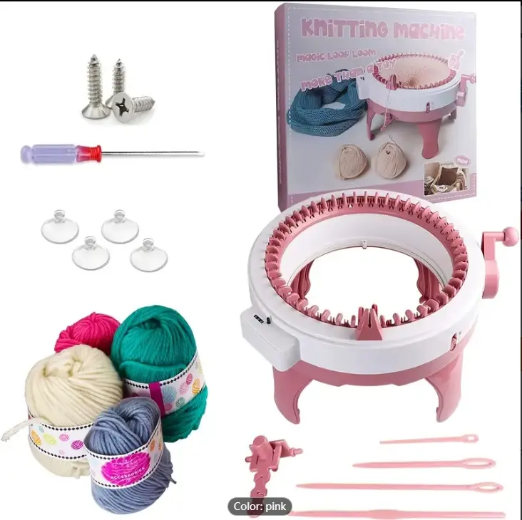 Knitting Machine , 48 Needles Smart Weaving Loom Round Spinning Knitting Machines, With Row Counter, Knitting Board Rotating Double Loom, Weaving Loom Machine Kit
