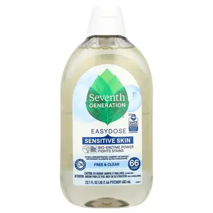Seventh Generation Easydose, Ultra Concentrated Laundry Detergent, Free & Clear, 66 Loads, 23.1 fl oz (683 ml)