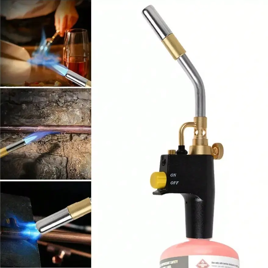 High Intensity Propane Torch Head Fuel by Propane,MAPP,Turbo Gas Torch Kit,Welding Torch,Trigger Start Mapp Gas Torch Kit with Igniter,Propane torch,Blow Torch(Fuel Not Included)