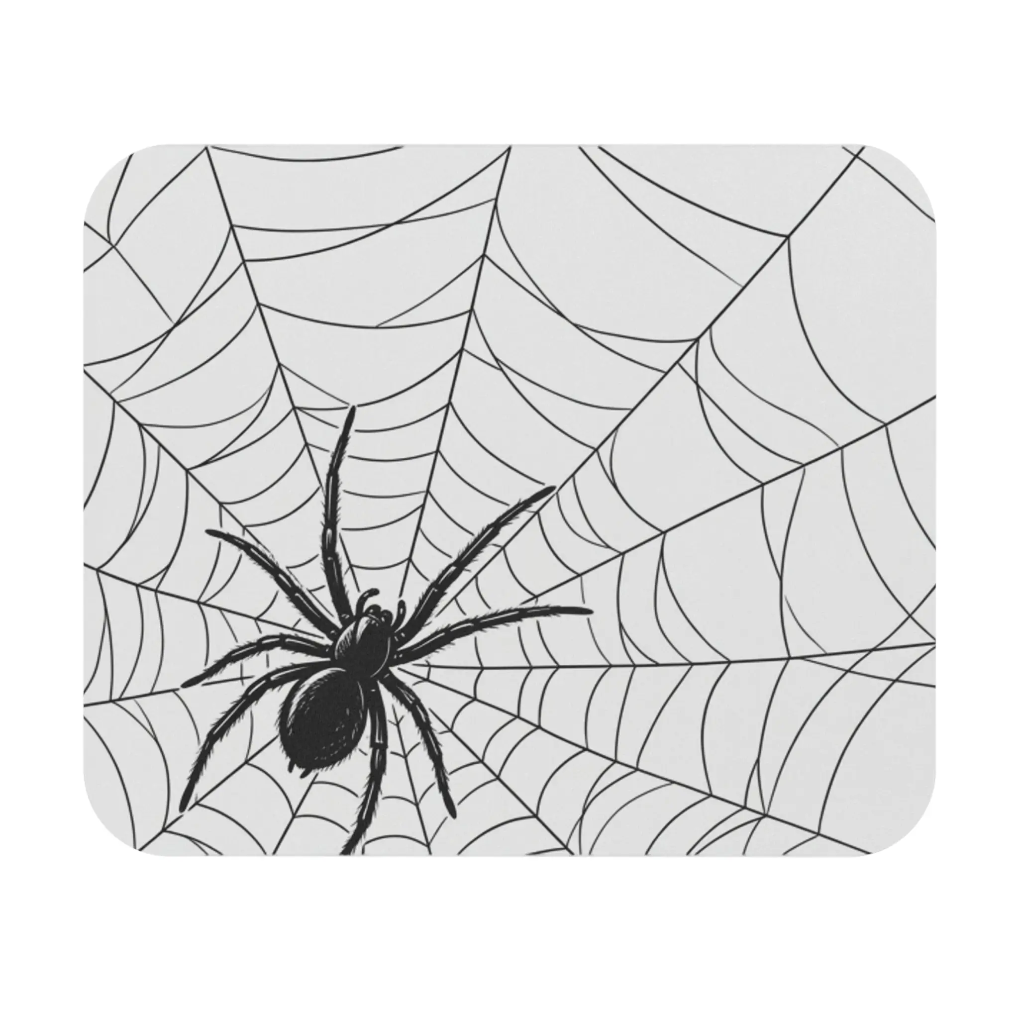 Black Spider on Web mouse pad | Gaming/Office/Work.