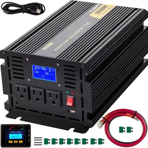 VEVOR Power Inverter, 2000W Modified Sine Wave Inverter, DC 12V to AC 120V Car Converter, with LCD Display, Remote Controller, LED Indicator, AC Outlets Inverter for Truck RV Car Boat Travel CampingVEVOR Super Brand Day