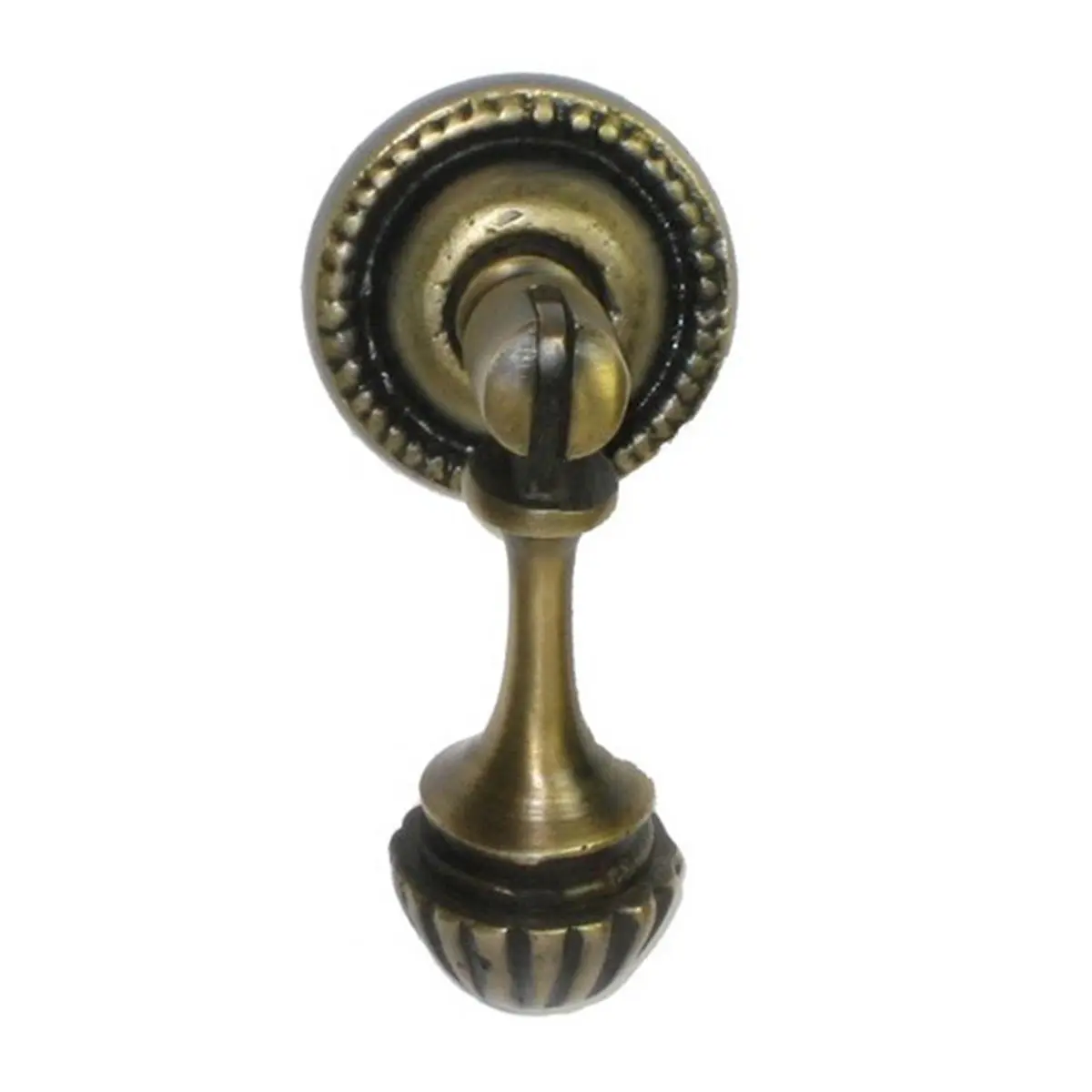 Elegant Teardrop Door Pull with Carved Bulb Drop - 1" H x 2.5" W x 1.125" L, Hand-Cast, Rustic Stately Home Door Handle with Unique Character, Elegance, Door Handles