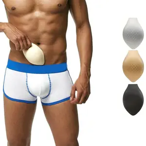 Men's Front Swimwear Pads, Swimming Active Polyester Sponge Cushions, Warm Breathable U-Shaped Cups, Multi-Porous Protection, Soft Adjustable Fit