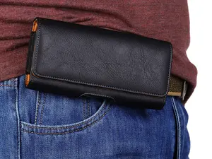 Cell Phone Holster PU Leather Magnet Pouch Belt Clip Man Waist Bag Carrying Perfect For Outdoor Daily Use