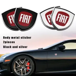 Fiat Metal Shield Car Emblem Decal, High Strength Waterproof Sunproof, Durable Scratch Resistant, Lightweight Self-Adhesive, Fits Fiat Models
