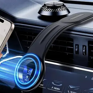 1PCS Magnetic Car Phone Holder, Detachable Bendable Aluminum Arm, Strong Magnet Car Phone Stand, Sticker Foldable Navigation Phone Mount, Dashboard Phone Holder