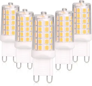G9 LED Bulb Dimmable 4W, 40 Watt T4 G9 Halogen Equivalent, 2700K Soft Warm White, 120V No-Flicker, Chandelier Lighting 450LM (5 Pack)