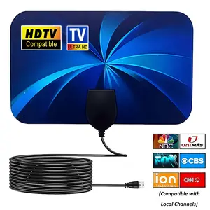 TV Antenna Indoor, Digital Amplified Indoor HDTV Antenna, Long Range Digital TV Antenna Indoor for Local Channels and Free Channels, Easy Connection, No Monthly Bill