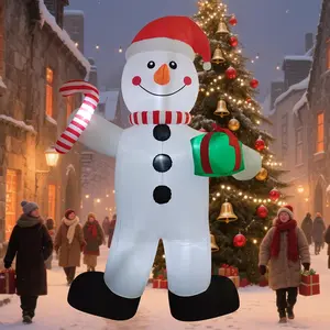 12ft Giant Christmas Inflatable Snowman Decorations Blow up Decoration Yard-in LED Lights for Yard Lawn