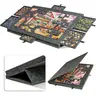 6-In-1 Jigsaw Puzzle Hub Board Game - Rectangular Compact Shape Soft Felt Board with Bracket, 6 Organizing Drawers Portable Table, Fun for 1000/1500 Pieces Jigsaw Activities (Soft Felt Eases Long Solving)