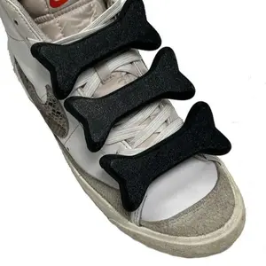 Black Jeremy Scott Style Bones Lacelocks 6 Bones Shoelace charms