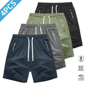 Men’s casual, comfortable, breathable athletic running shorts—solid color, classic and versatile, with a drawstring waist—ideal for outdoor activities like fitness, workouts, running, and the beach, as well as casual wear.
