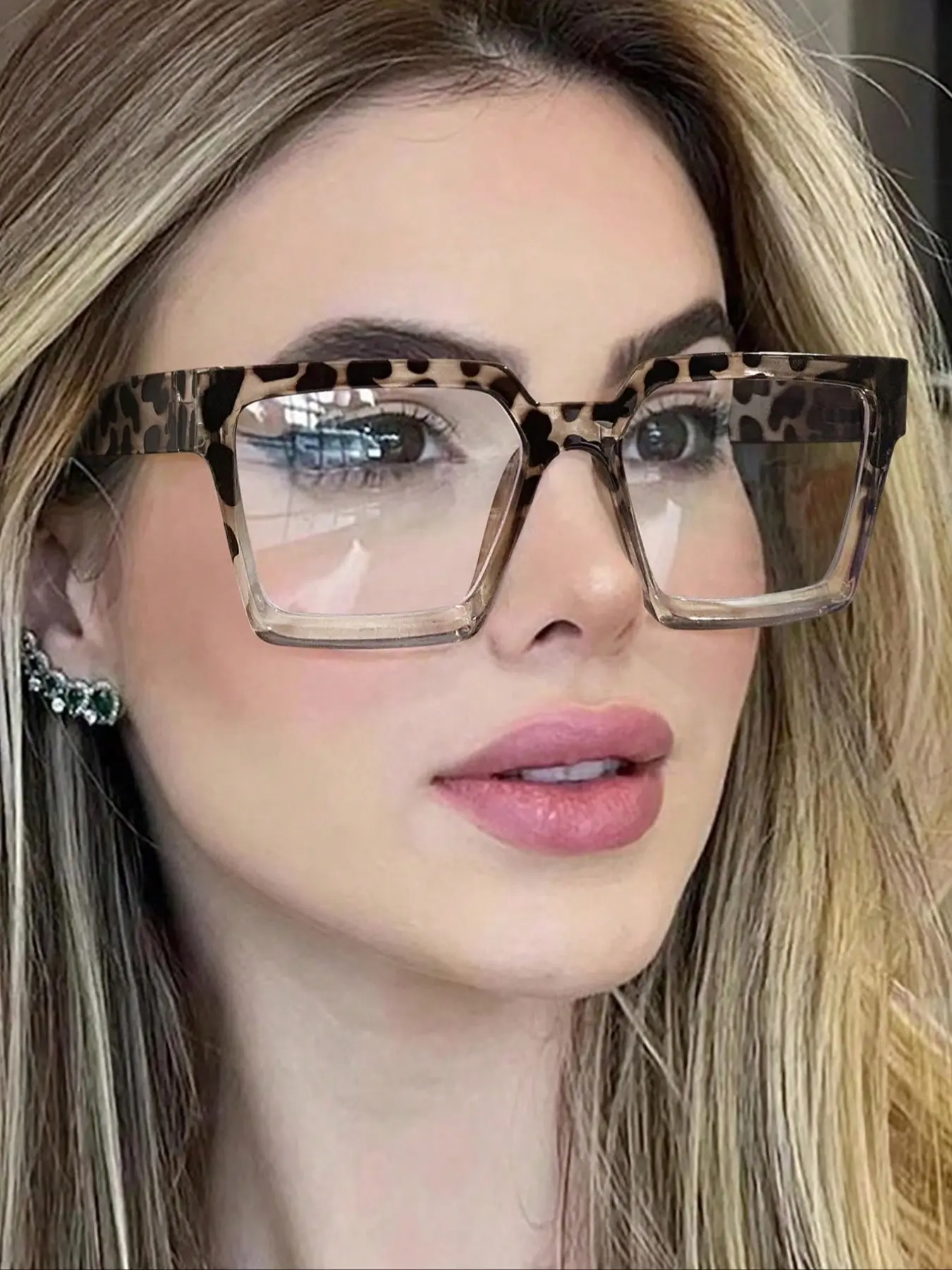Women's Fashion Retro Tortoiseshell Square Frame Glasses, Stylish Square Frames, Stylish Trendy Eyewear, Casual Style Eyewear for All Seasons, Perfect Daily Use Accessory, Casual Glasses Eyeglasses
