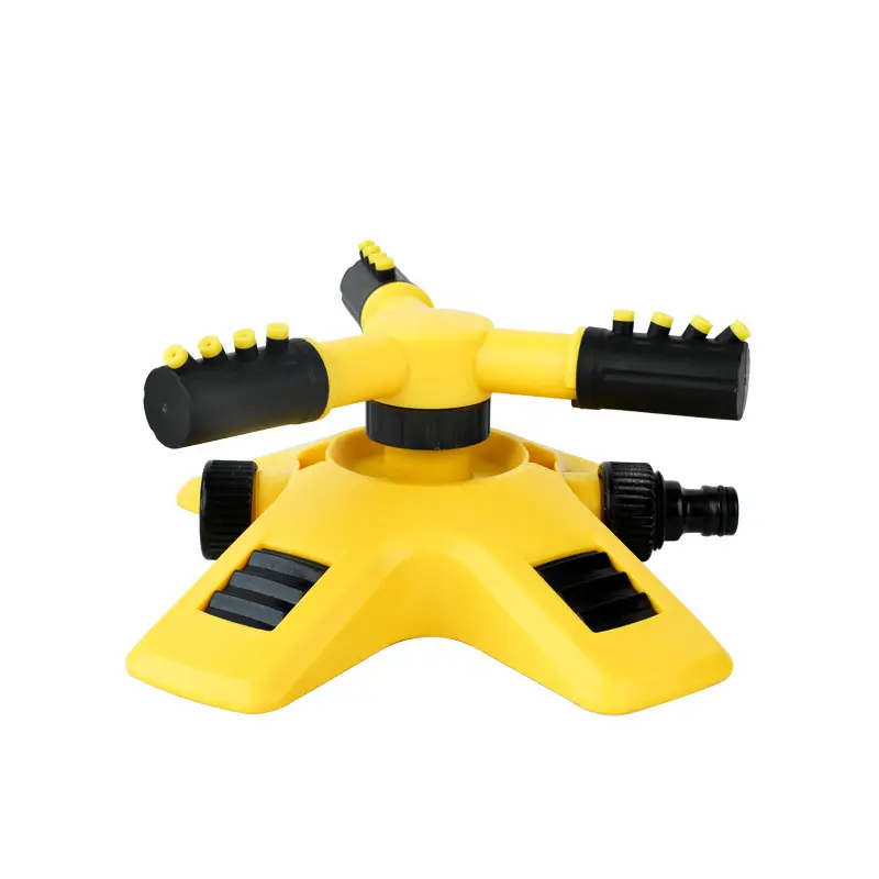 0.2 kg ABS Plastic 3-Fork 360° Automatic Rotating Sprinkler - Single Unit Home Improvement Garden Watering Tool, Hose Attachment for Even Watering, Liquid Spraying Equipment