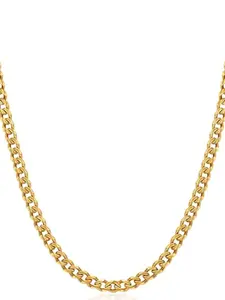Unisex Cuban Chain Necklace, 14k Gold Plated, 3.5mm Width, Suitable for Men & Boys, Versatile Jewelry Accessory