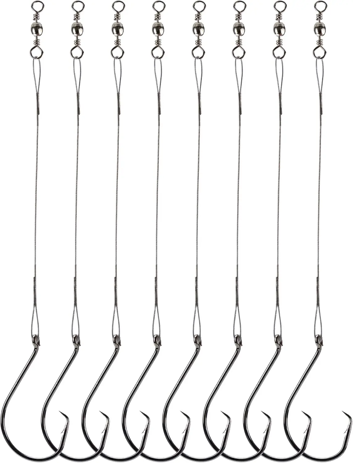 Fishing Circle Hooks Saltwater 50 count Leader Hook Rigs for Catfish Bass With Offset Hooks