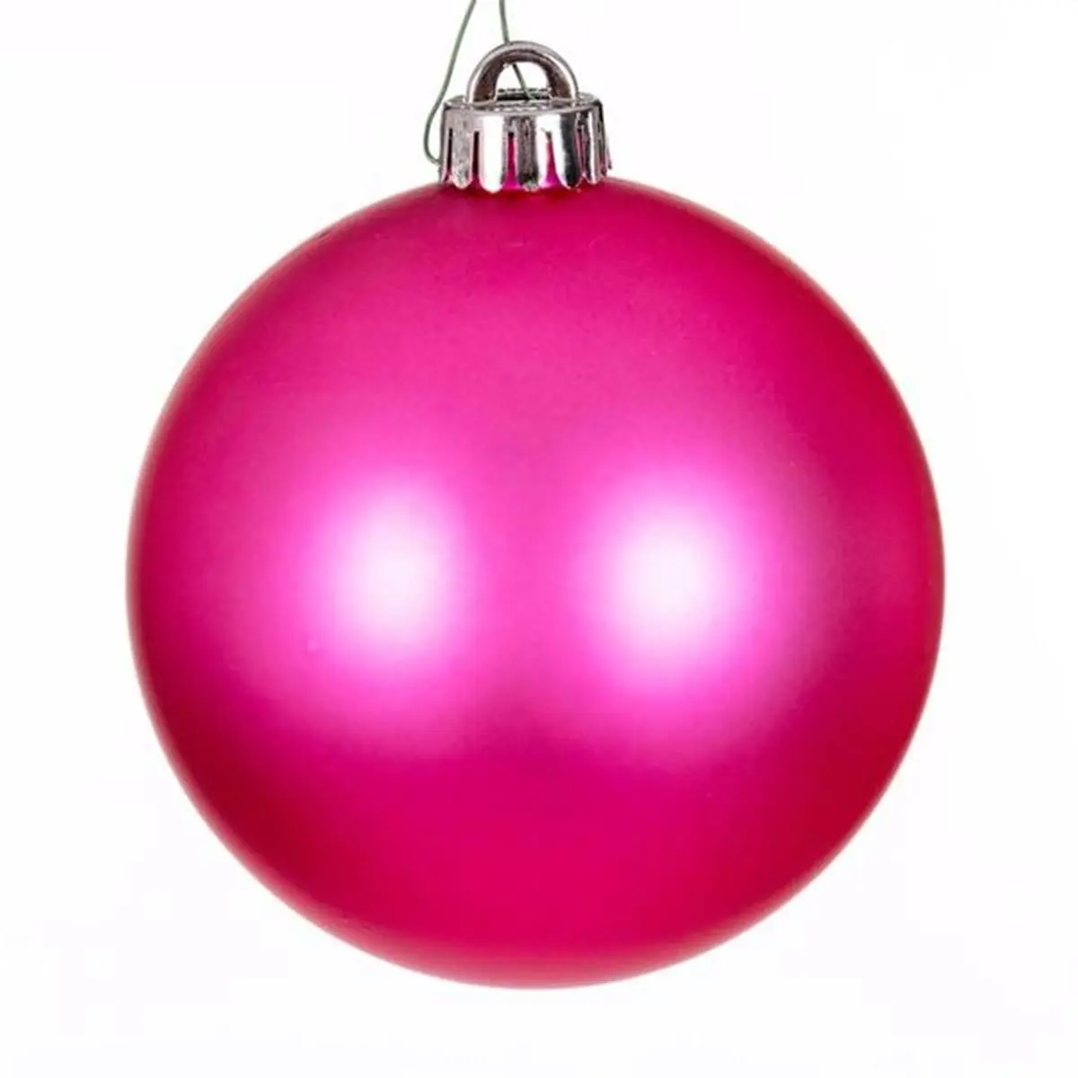 212 MAIN 3 in. Matte Finish UV Resistant Drilled Plastic Ball Floral Ornaments, Hot Pink, 12 Pieces, Hangable Tree Ornaments, Easy-to-Hang Holiday Decoration, Hangable Ornaments