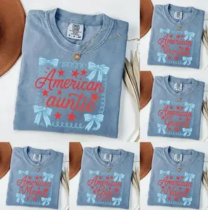 Comfort Colors Custom 4th Of July Mama Nana Shirt, Coquette 4th Of July Shirt For Mom, Patriotic Family Shirt, Gigi Mimi Mama Auntie Shirt