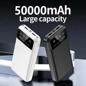 50000mAh Ultra Large Capacity Power Bank, LED Light & Digital Display, Multi Ports (Type-C/Micro/USB), Fast Charging, Portable Outdoor Emergency Power Supply, Ideal Gift