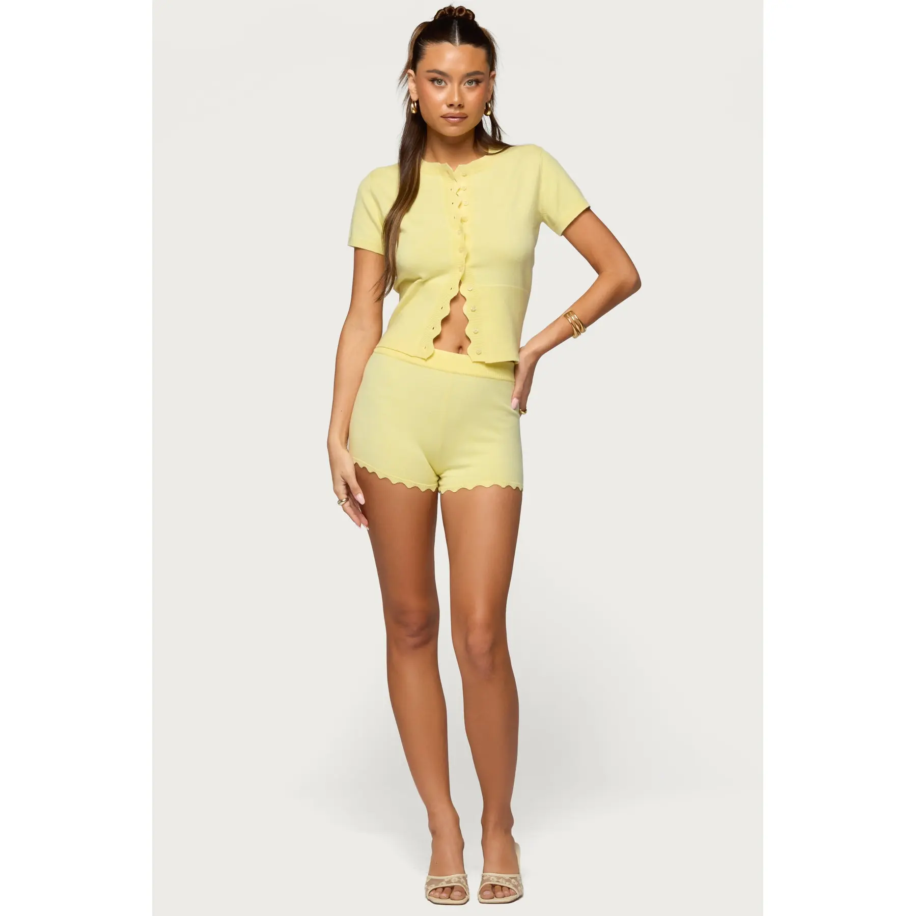 Rosie Scalloped Knit Shorts Rosie Scalloped Knit Shorts