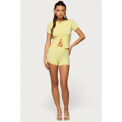 Rosie Scalloped Knit Shorts