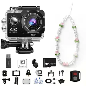 Ourlife 4K HD Sports Camera, Cycling Camera with Hanging Chain Controller Card Reader, Wide Angle Fish Eye Lens, 2.0 Inch Screen