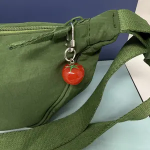 Red Tomato Bag Charm Keychain Cute Food Purse Accessory