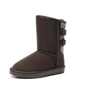 Dream Pairs [FuzzyChic] Girls Boys Winter Boots Faux Fur Lined Mid Calf Kid's Buckle Snow Tall Shoes for Little Kid/Big Kid