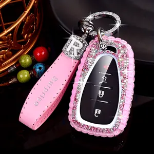 car supplies Fashion Luxury Sparkling Rhinestone Key Fob Cover With Keychain Lanyard For Chevrolet For Chevy For Malibu For Equinox For Traverse For Camaro For Cruze For Blazer 4 5 Buttons Smart Key