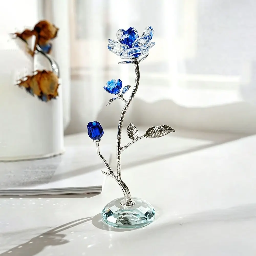 New Luxury Love Rose Crystal Ornament Home Decorations Mother's Day Valentine's Day Birthday Gifts Creative Crafts